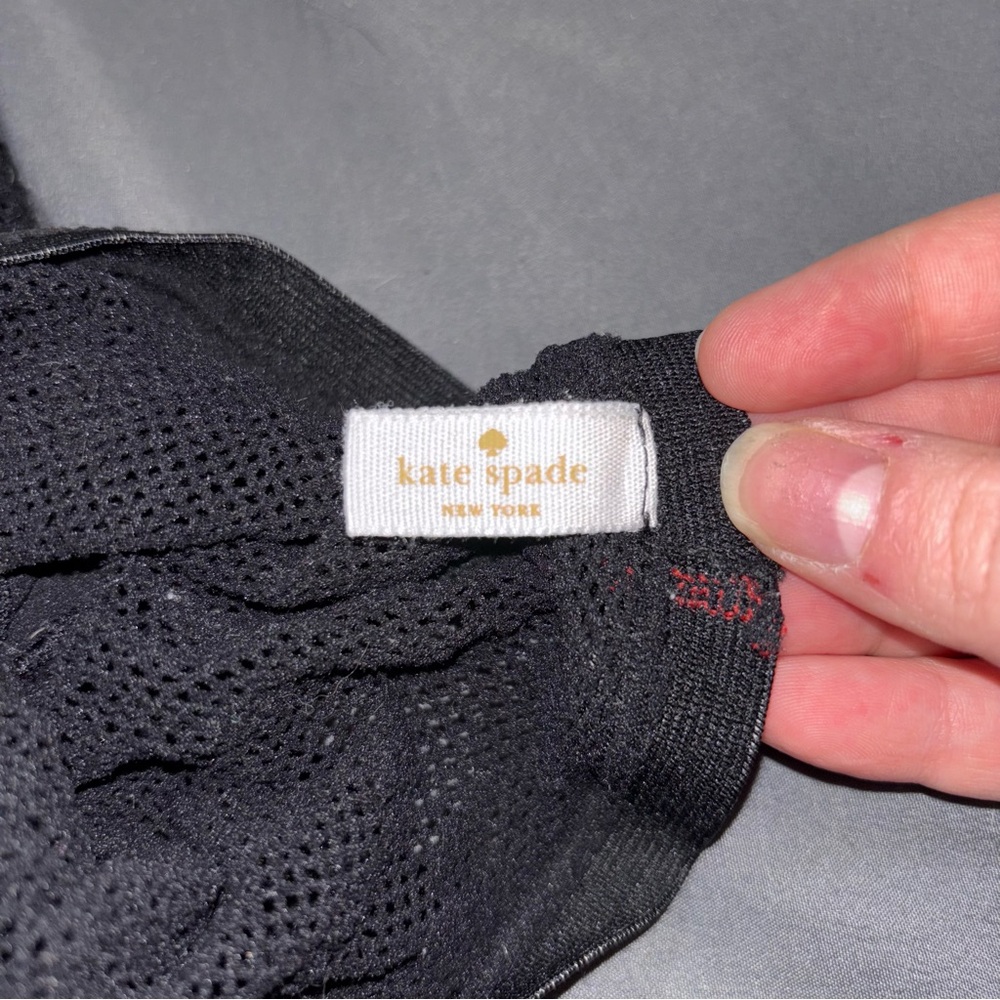 Kate Spade Elegant Black Rhinestone Fishnets